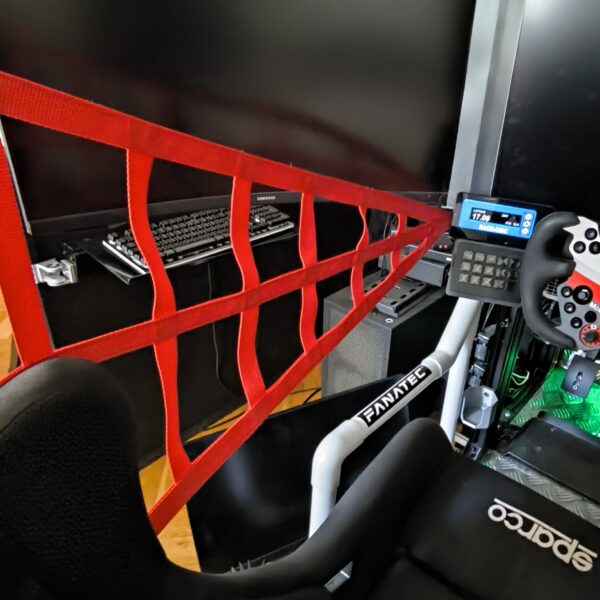 Red SimRace Net with Quick-Release Buckle – 25mm, Double-Sided. - Image 3