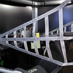 Silver SimRace Net with Quick-Release Buckle – 25mm, Double-Sided.